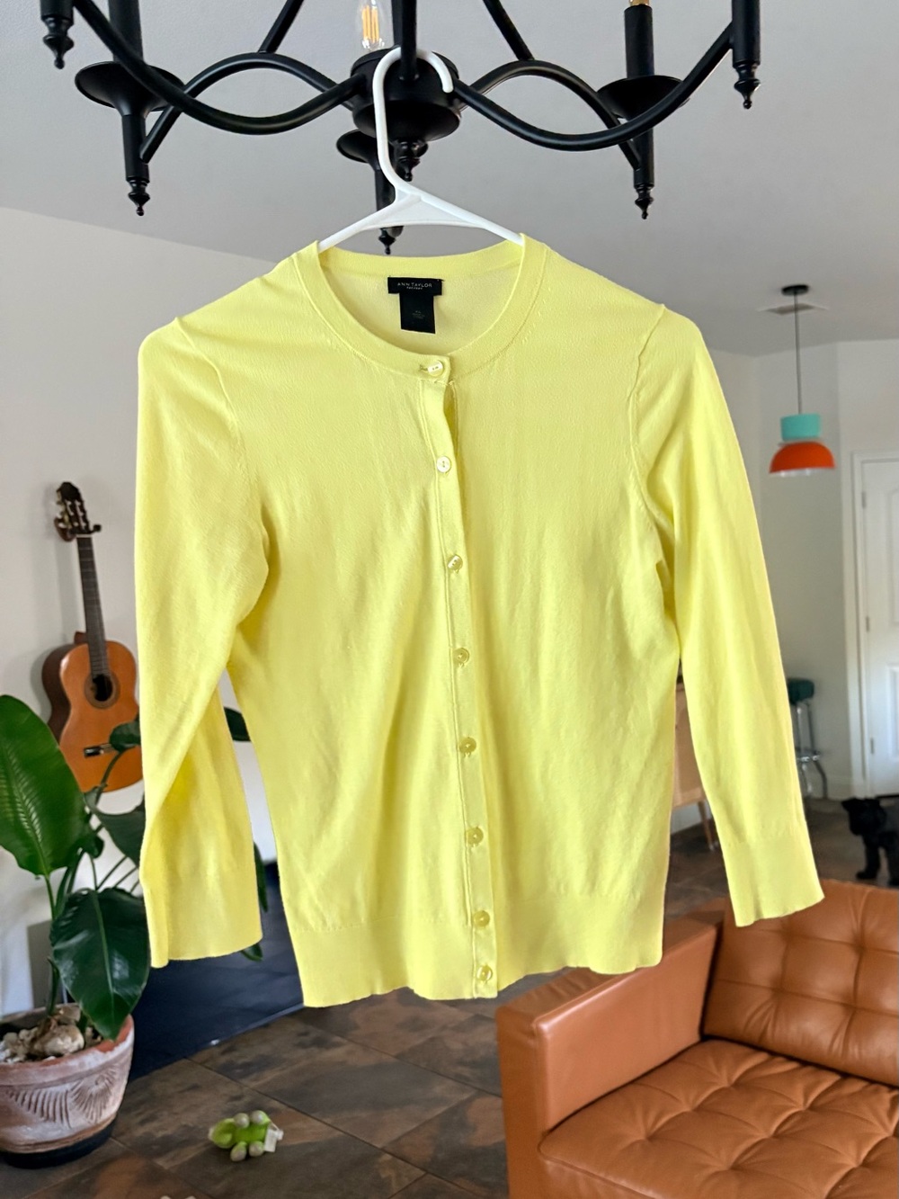 Ann Taylor Factory Yellow Button Front Cardigan Sweater XS